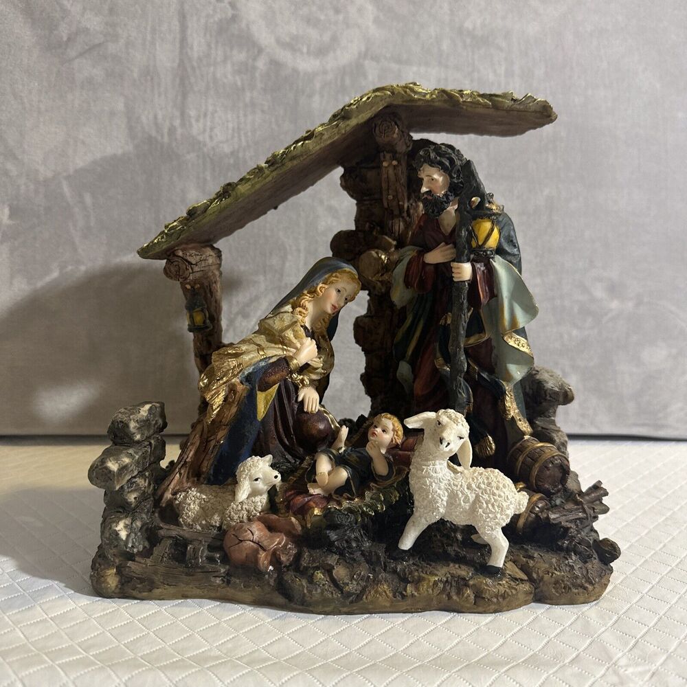 2002 Home Interiors Behold A‎ Child Is Born Nativity Scene 55053 Sculpture